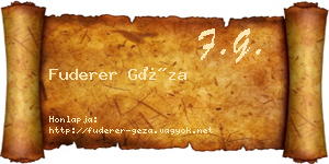 Fuderer Géza névjegykártya